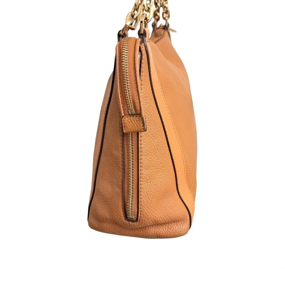 Michael kors brown leather expandable tote bag
